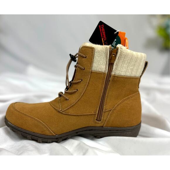 Sporto Boho Water Resistant Suede Lace Up Ankle Boots Camel 9W - Picture 8 of 11